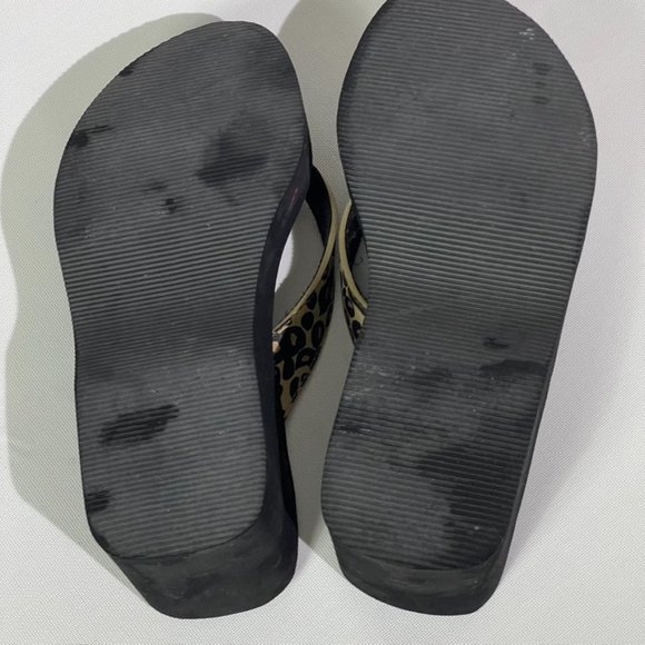 Partners Leopard Print Flip Flops No Size - Picture 4 of 7